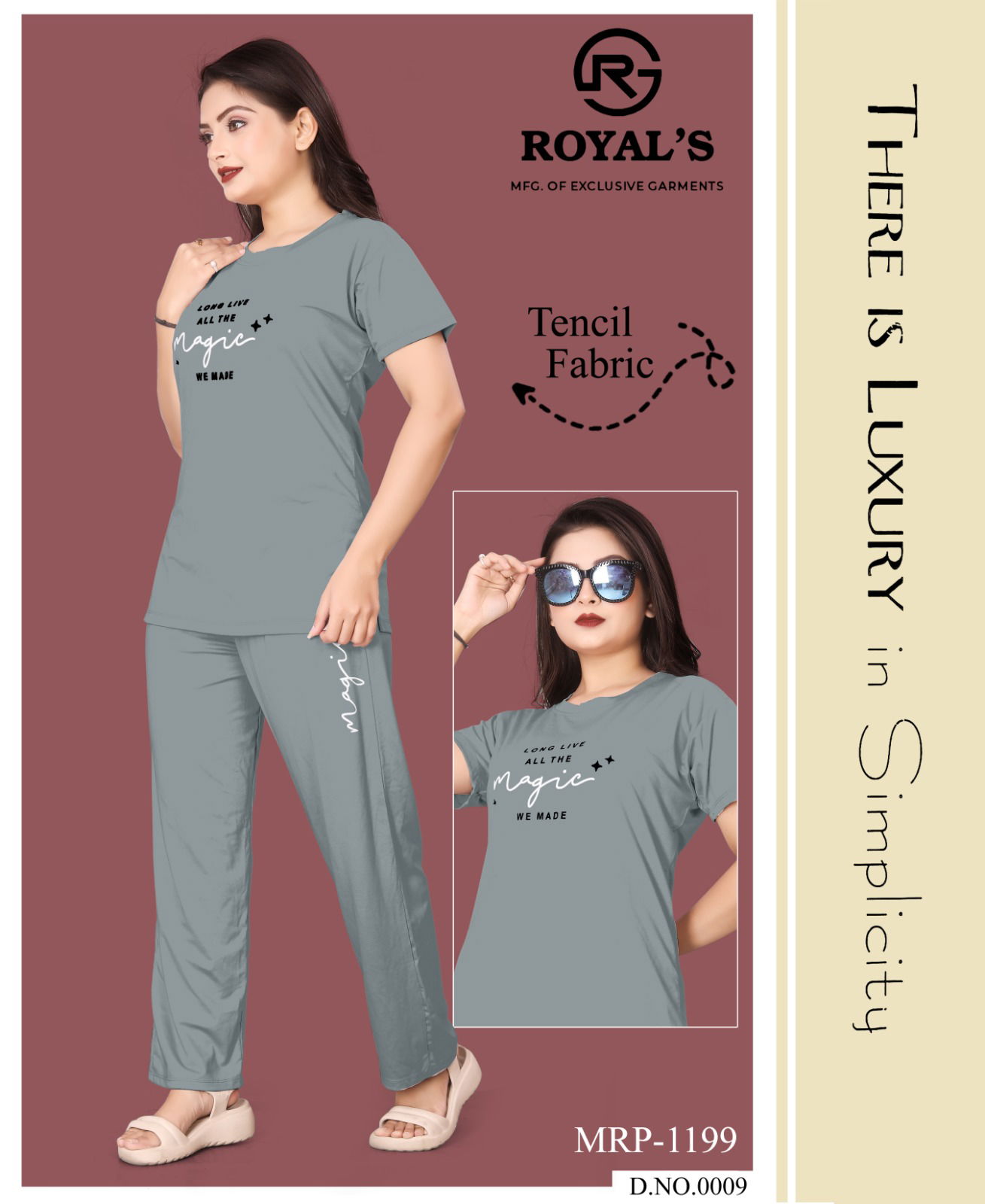 Royals Tencil Lycrat Night Suit Wholesale Online